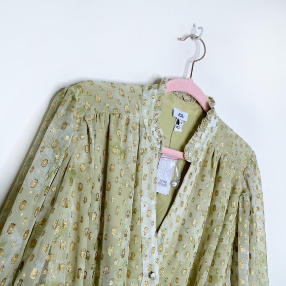 SOLD -  nwt river island green metallic garden party dress - size 12 - Picture 6 of 6